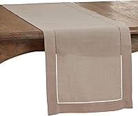 Vista 109 de SARO LIFESTYLE Mantel con borde cosido con dobladillo, negro, 72"x72