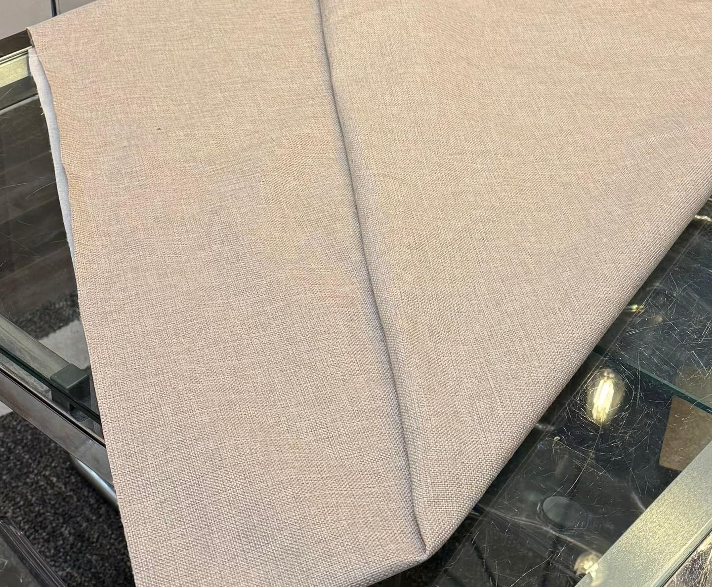 Natural Linen Needlework Solid Color Fabric Cloth Hemp Jute Table Cloth Garments Crafts Accessories, by The Yard 55 inch Width Unbleached Material by NAT Leathers (Sand, 1 Yard (36 x 58 inch))