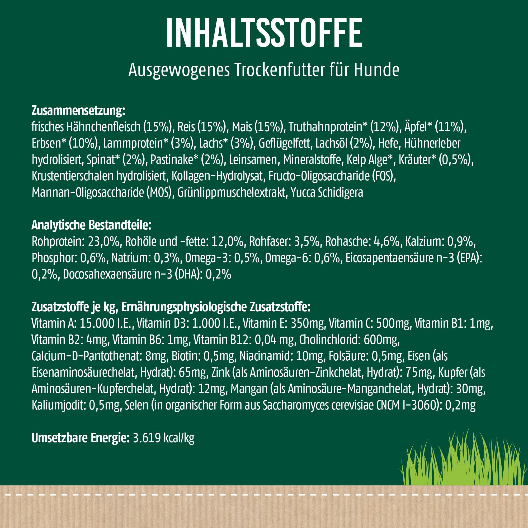 Christopherus Trockenfutter für Erwachsene Hunde mittlerer bis großer Rassen, Alleinfutter für Hunde, Geflügel + Lamm, 12 kg