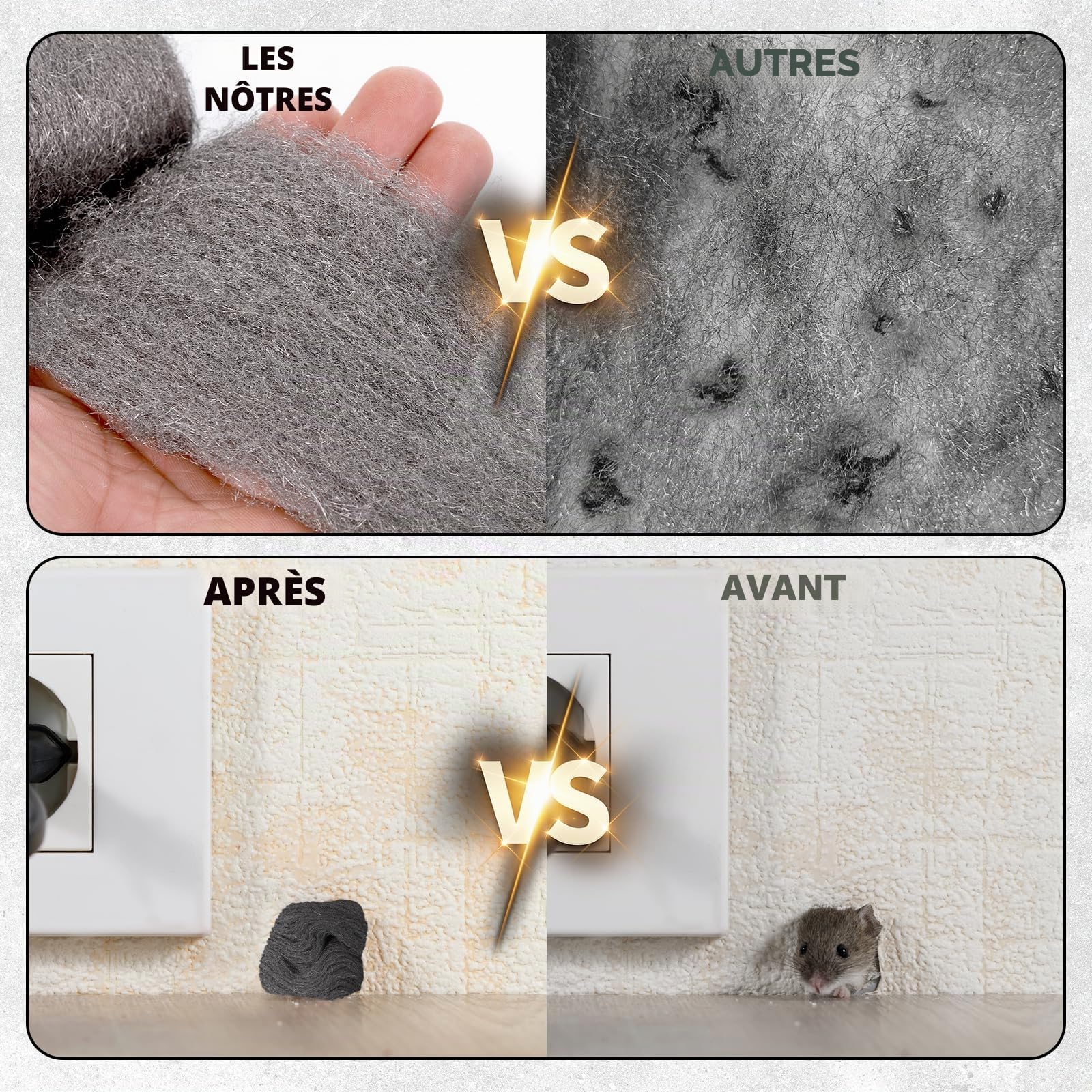 JIZZU 4 Rouleaux Laine d'Acier Grade 000, Paille de Fer Laine D'acier Anti Rongeur, Fil de Nettoyage Wire Wool pour Nettoyage Polissage Entretien et Finition du Bois