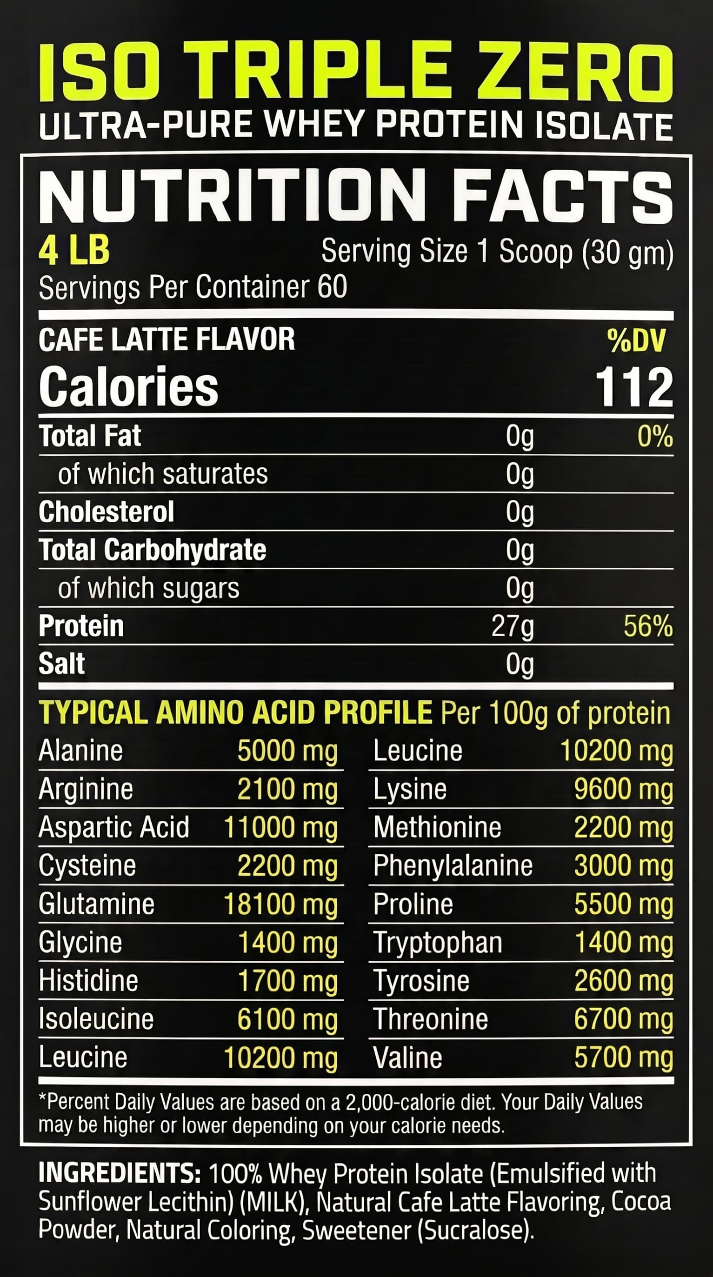 Laperva ISO Triple Zero Whey Protein Isolate – Over 27g Protein, Zero Carb, Zero Sugar, Zero Fat – BCAA-Rich, Fast Absorption, Soy-Free, Halal-Certified (4lb - 60 Servings) (Dreamy Vanilla)