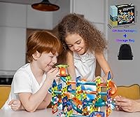 Vista 7 de Conjunto Super de Pista de Carrera de Canicas con Azulejos Magnéticos Luminosos - 150 Piezas Completas que Brillan en la Oscuridad Bloques