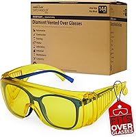 Vista 17 de SAFE HANDLER BISON LIFE Diamont Vented Over Glasses Safety Glasses Meets ANSI Z87.1, Impact Resistant Polycarbonate Lens