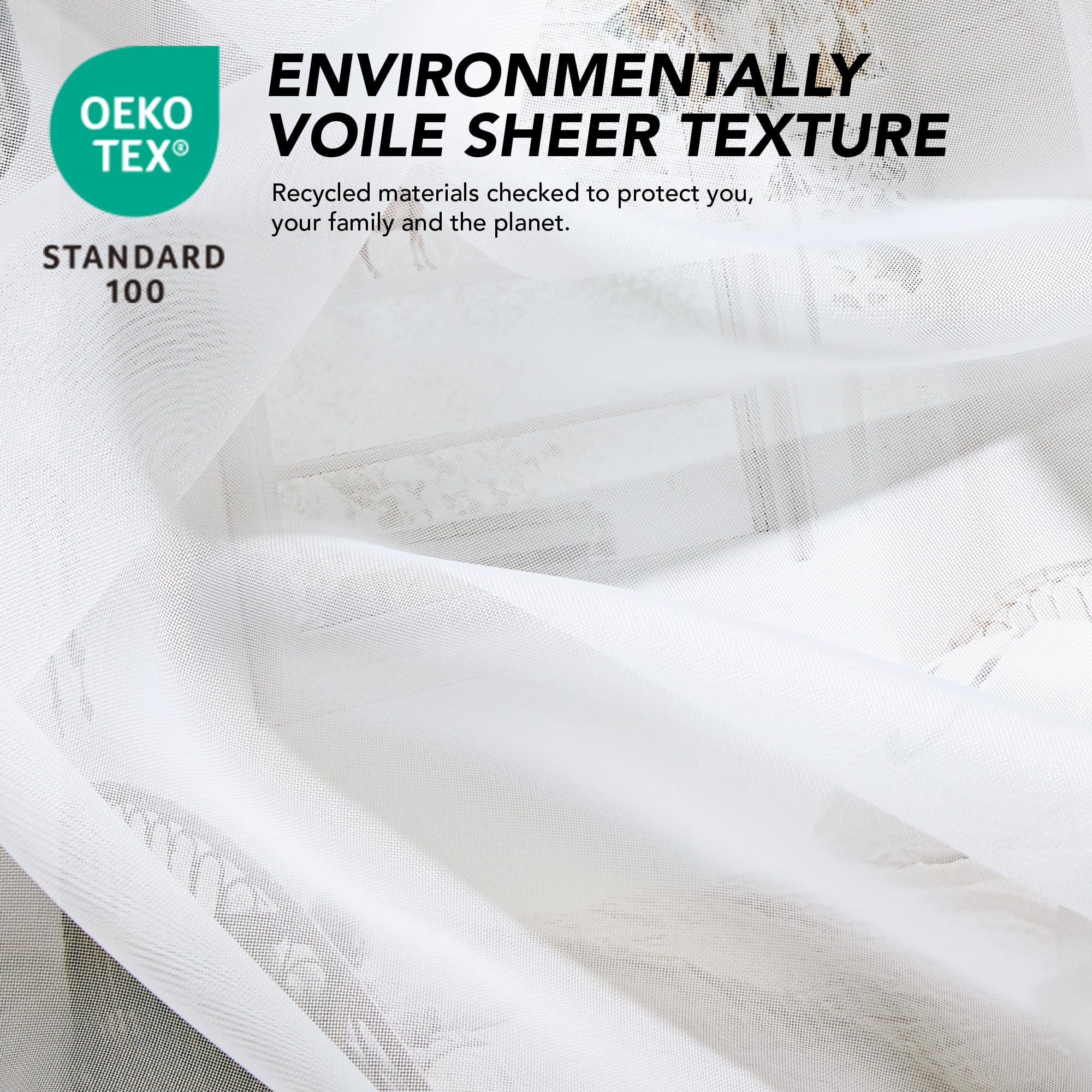 Deconovo Tende per Interni Trasparenti e Decorative con Nastro Arricciato – Set di 1 Tenda Voile Leggero e Moderno per Camera da Letto, Soggiorno, Finestre, 300x260 cm, Bianco