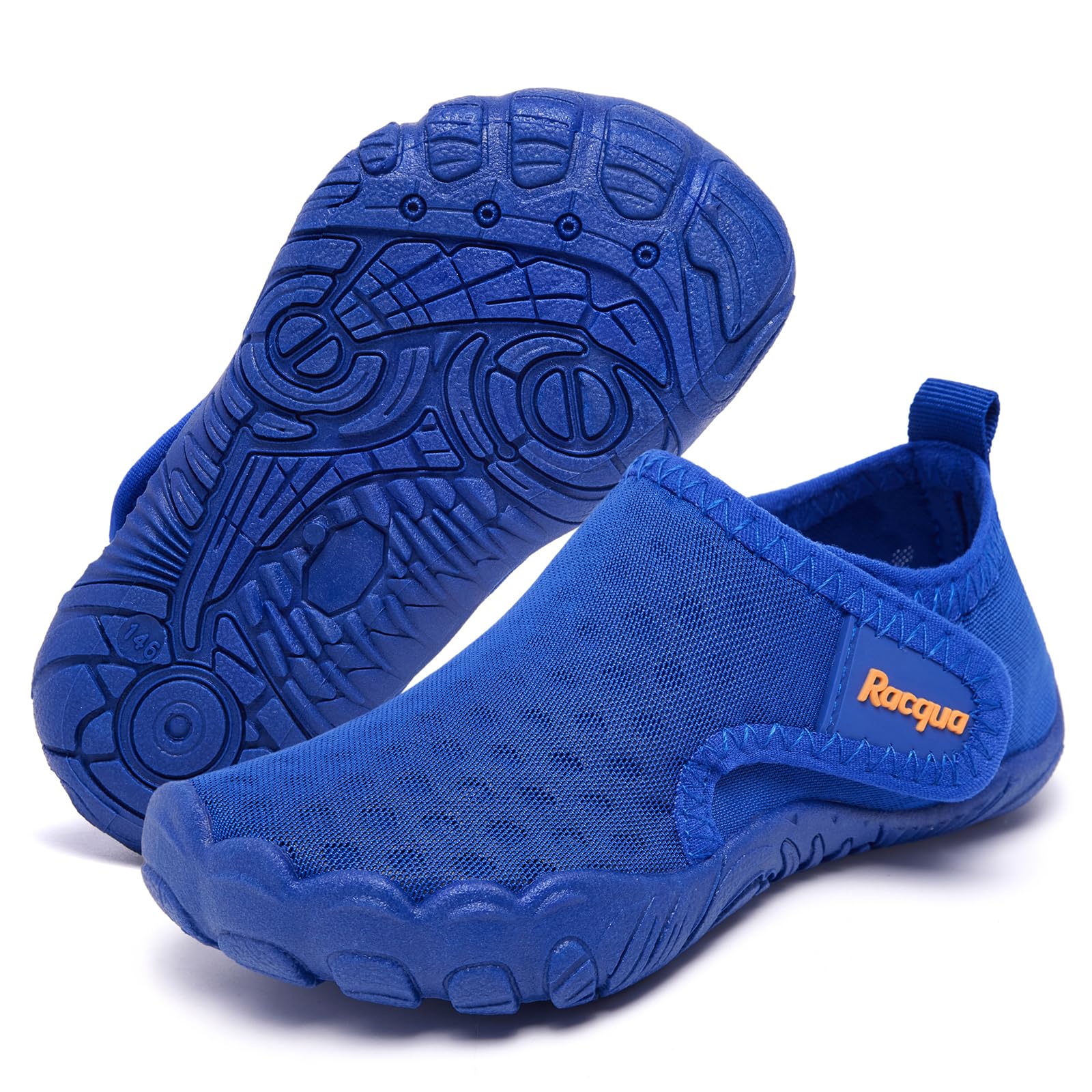 Racqua Scarpe da acqua per bambini, antiscivolo, per bambini, ragazzi e ragazze (neonati/bambini), Wzk1653t Blu marino, 18-24 mesi