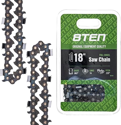 Vista 286 de 8TEN Cadena de motosierra para Husqvarna 254 455 340 351 353 350 55 455 Rancher Poulan Jonsered Echo 16 pulgadas .050 .325 66DL