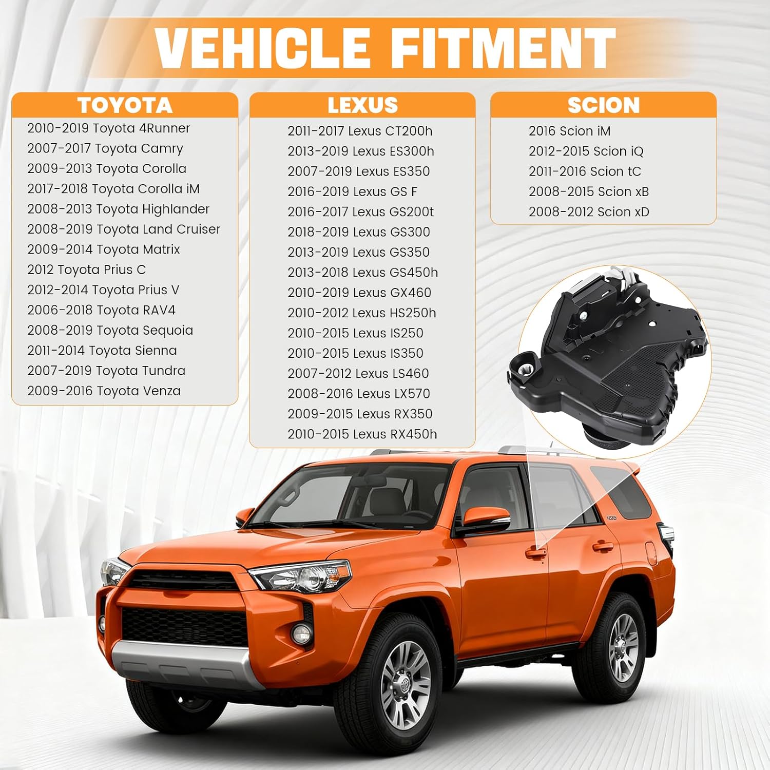 Door Lock Actuator Front Left Driver Side Compatible with Toyota Tundra RAV4 Camry 4Runner Sequoia & Lexus RX350 RX450h GS350 LS460 & Scion tC xB xD, Replaces# 69040-0C050, 69040-06180, 931-401