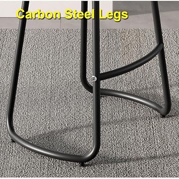 Industrial Style High Stool,Solid Wood Bar Stool Set of 2 Kitchen Island Counter Chairs,Commercial Backless Bar Stool,Horseshoe Shaped Steel Legs(Light Brown,65cm)