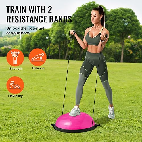 Miniatura 3 de VEVOR Entrenador de Media Pelota de Ejercicio, Entrenador de Pelota de Equilibrio de 23/26 pulgadas, Pelota de Estabilidad de Capacidad de 1500