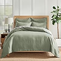 Vista 15 de Cobertor de lino lavado., lino, Blanco, gemelo