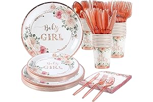 Elegant Floral Baby Shower Plates Set