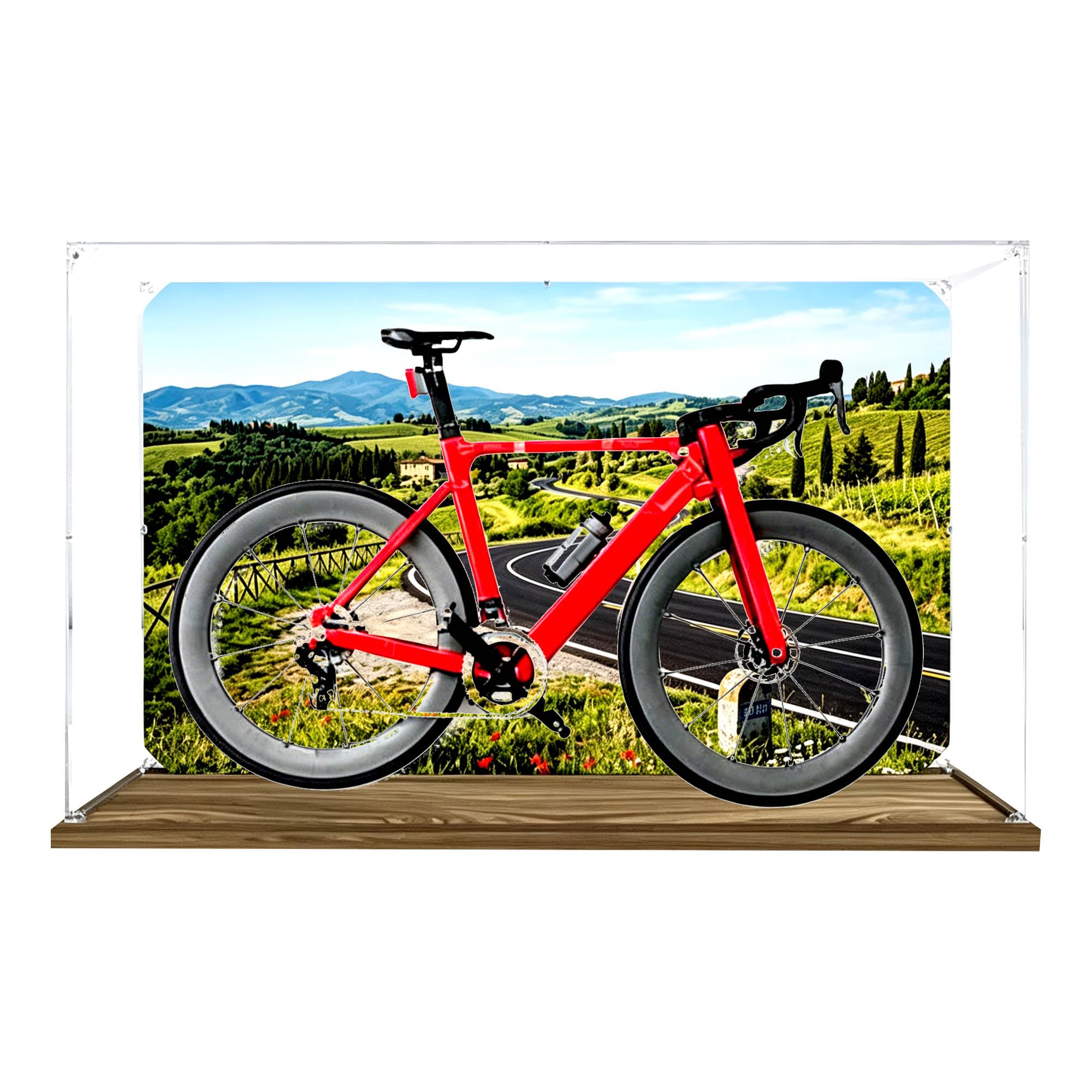 Vetrina in acrilico antipolvere, per set Le-go 11380 (sfondo 2) | Scatola da vetrina antipolvere, per riporre la casa, compatibile con bici da strada 11380 (solo scatola)