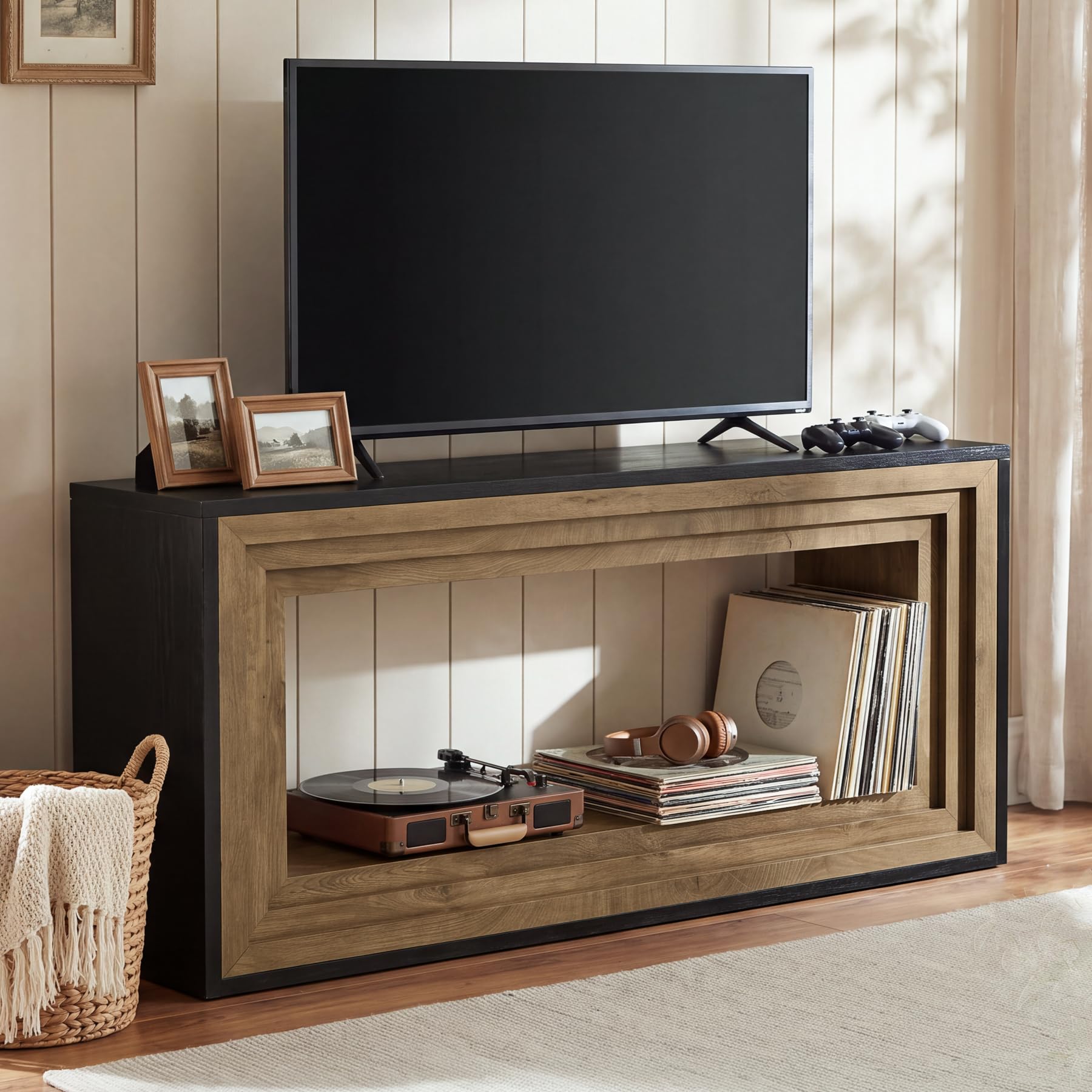 Tribesigns TV Stand for 65 inch TV, 63" Entertainment Center with Storage