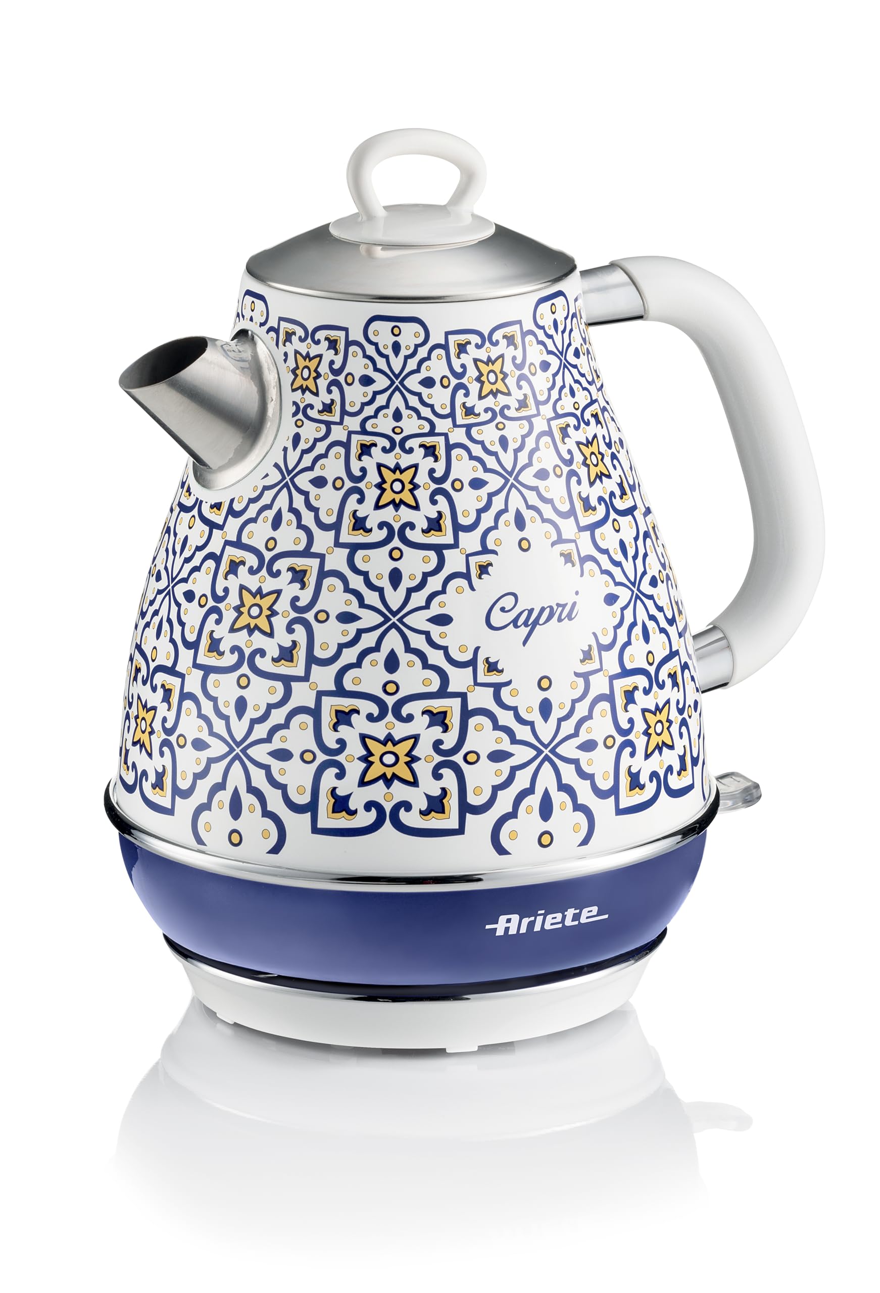 Ariete 2869 - Hervidor de agua Capri, hervidor eléctrico, 1,7 l, infusiones, té, infusiones, base inalámbrica, apagado automático