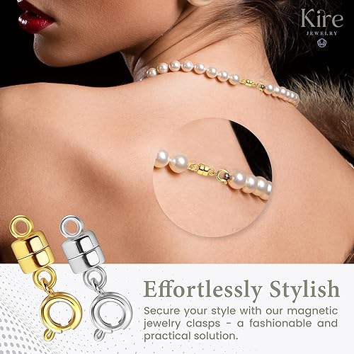 Miniatura 4 de Cierres magnéticos para collares, cierres magnéticos de oro y plata para joyas, cierre magnético de 0.157 pulgadas para collar, cierre de pulsera,