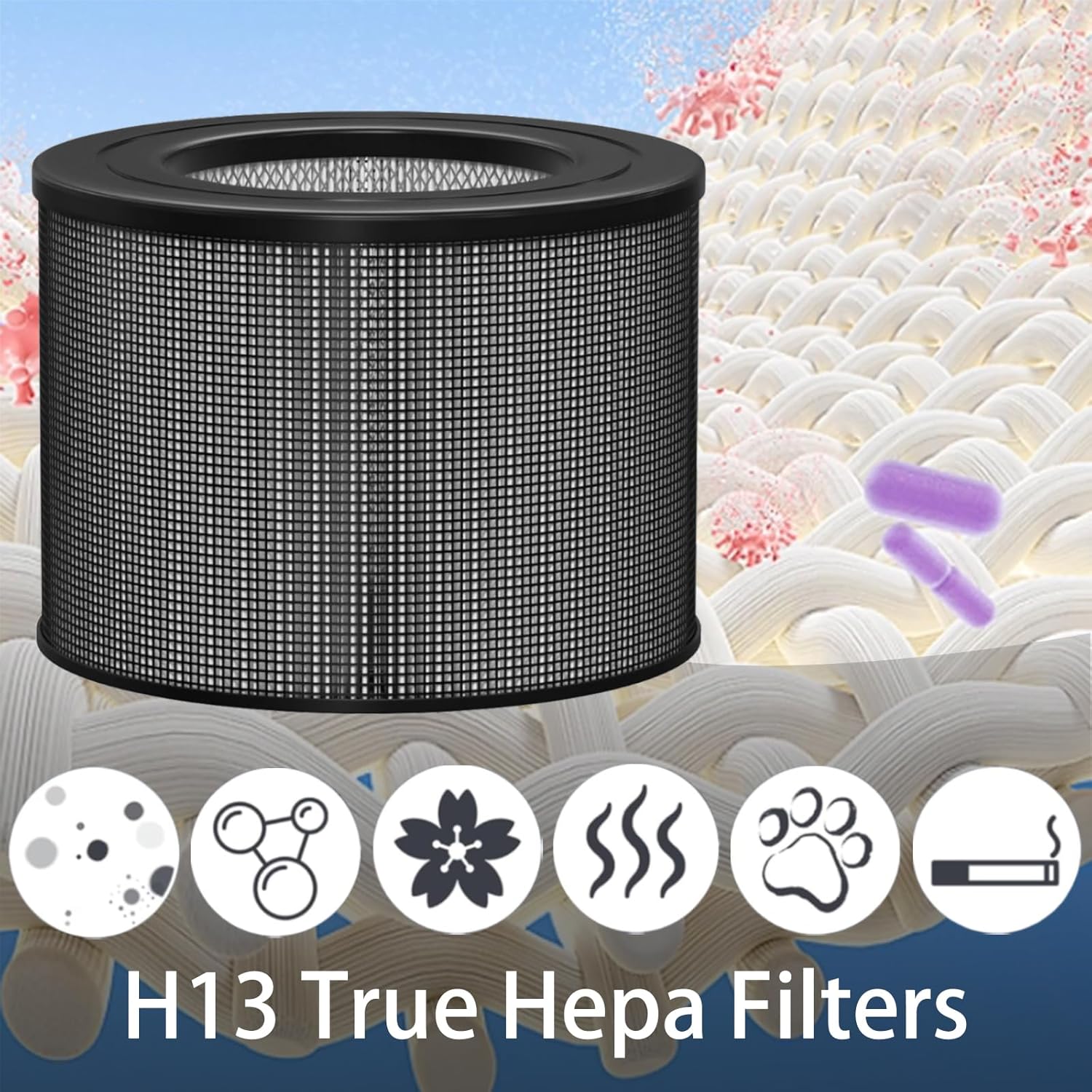 2 Set Replacement Filter Compatible with Filter Queen Defender 4000 7500 360 Air Purifiers | H13 True HEPA + Activated Carbon, 4-in-1 System | 2 Pack with Extra 6 Carbon Pre-Filters for Cleaner Air - Image 4
