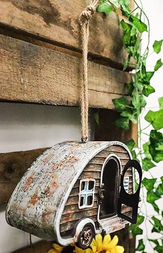 Miniatura 8 de Ebros Gift Rústico occidental lindo y acogedor rincón de casa de campo con puerta batiente, pajarera, comedero de pájaros, colgador de ramas con