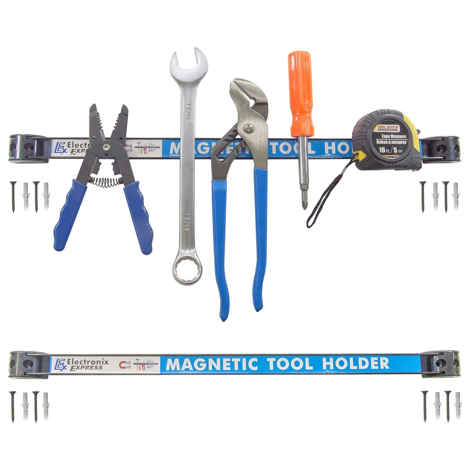 SciencePurchase Magnetic Tool Organizer Rack, Color May Vary, 18" (Pack of 2)