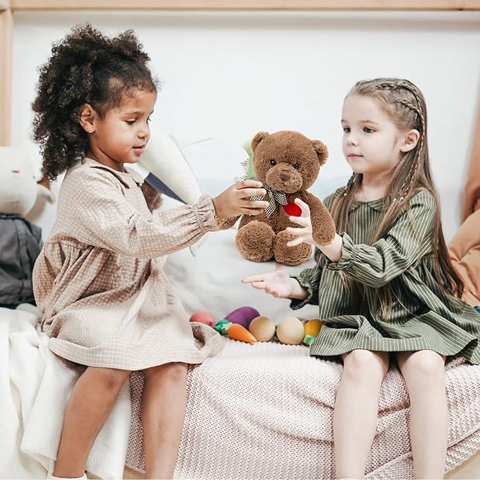 Osito de Peluche Pequeño Marrón con Corazón 11.4" - Adorlynetty miniatura 2