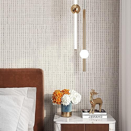 Miniatura 6 de FunStick Papel tapiz grueso con textura para despegar y pegar, papel tapiz de vinilo autoadhesivo gris, papel de pared geométrico extraíble, para