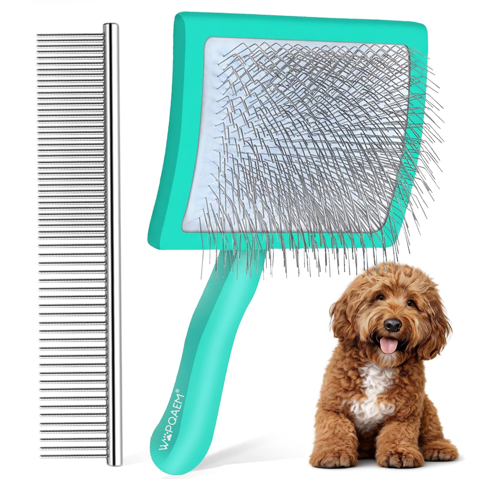WOPQAEM Slicker Brush and Comb Set