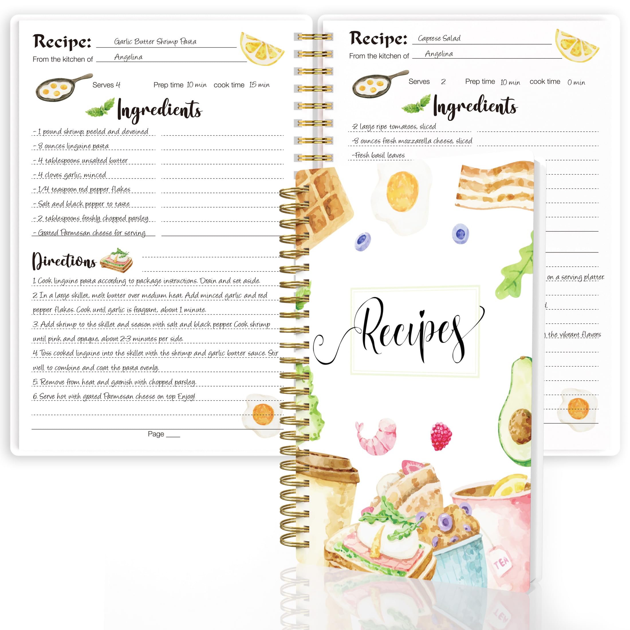 snootion Recipe Book to Write in Your Own Recipes, A5(5.8" x 8.6") Personal Blank Recipe Notebook, Recipe Journal Book With Spiral Twin-Wire Binding,100gsm thick Paper (White) Unknown Binding