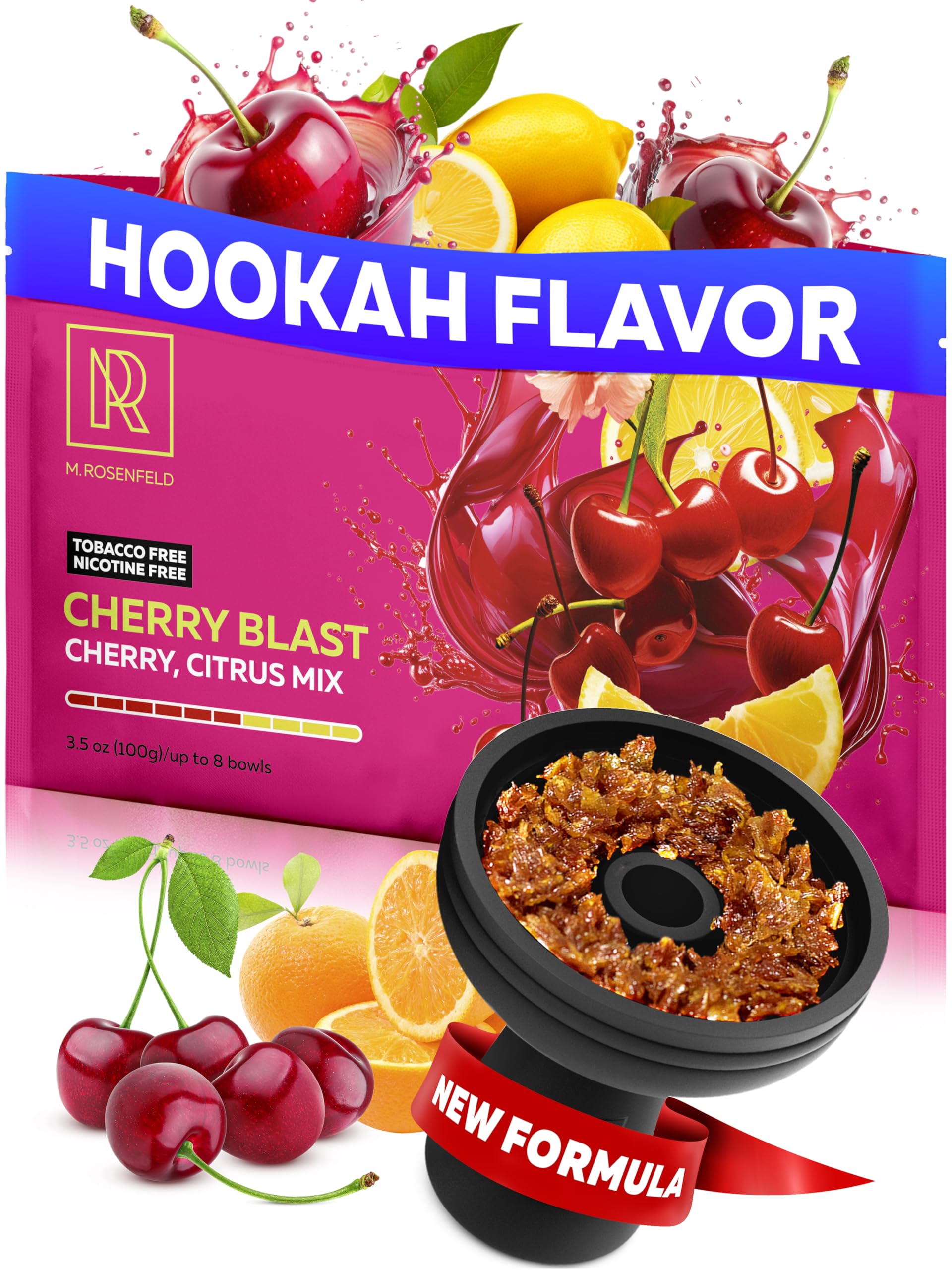 Cherry Blast Shisha Hookah Flavors – 3.5 oz (100g) Tobacco Free & Nicotine Free Shisha – Premium Non-Tobacco Hookah Flavors – Long-Lasting & Rich Smoke