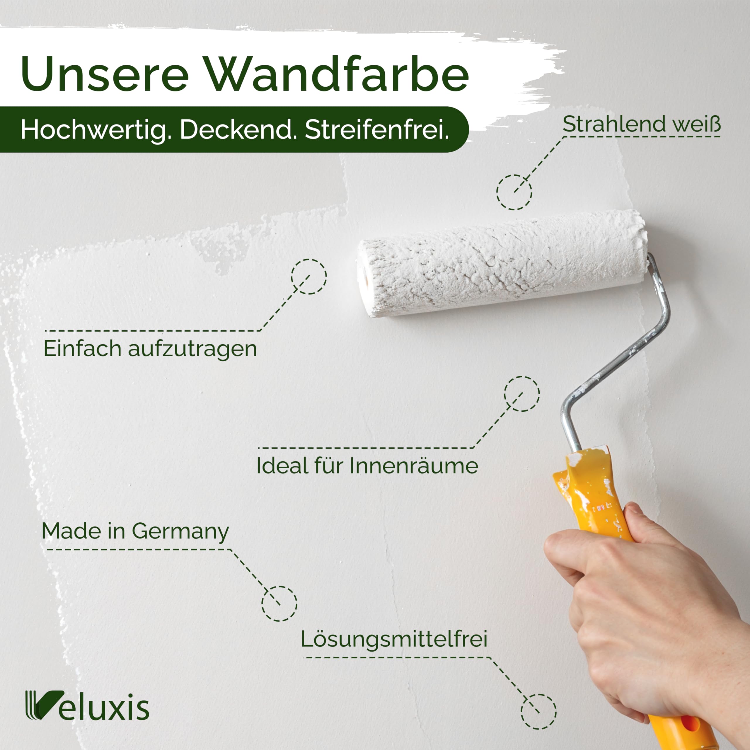 Wandfarbe Weiß matt 10 L – Pure White