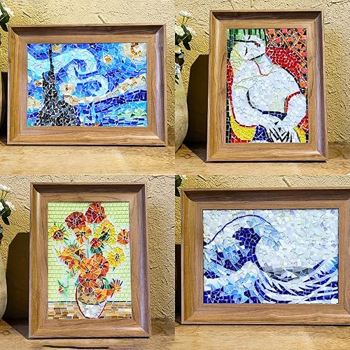Miniatura 6 de ZWCT Azulejo de mosaico de espejo de ilusión de vidrio irregular de 10.58 oz para manualidades, baño, cocina, decoración del hogar Proyecto de arte