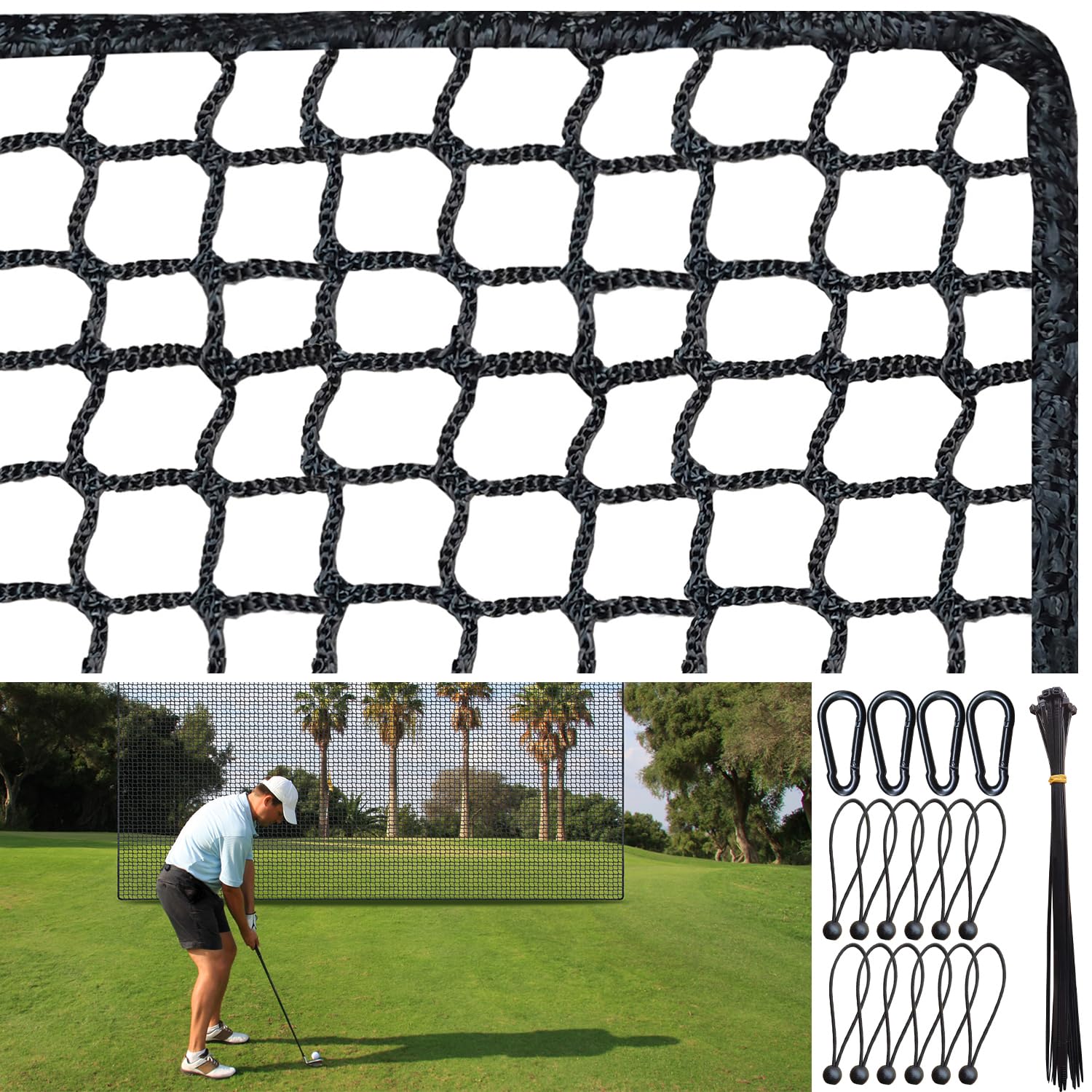 Golf Net, Sports Netting Golf Nets for Backyard Driving, Anti-Ripped Golf Hitting Net, Weather-Resistant UV-Resistant, 10 * 10ft / 10 * 15ft Versatile Sports Barrier Net