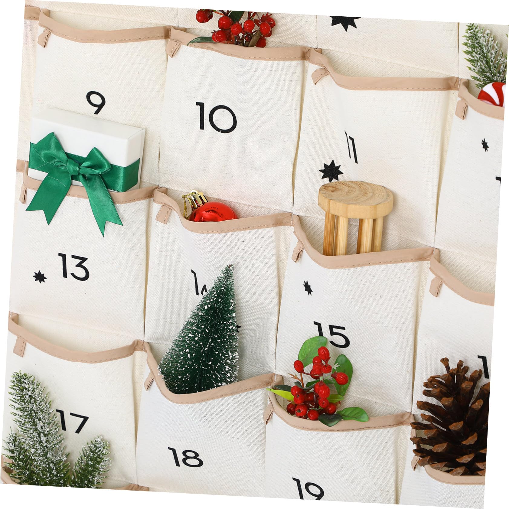 Weihnachtlicher Adventskalender zum Aufhängen Hängende Aufbewahrungstasche Tür Wand Organizer für Kinderzimmer Schlafzimmer Countdown Kalender Geschenkbeutel
