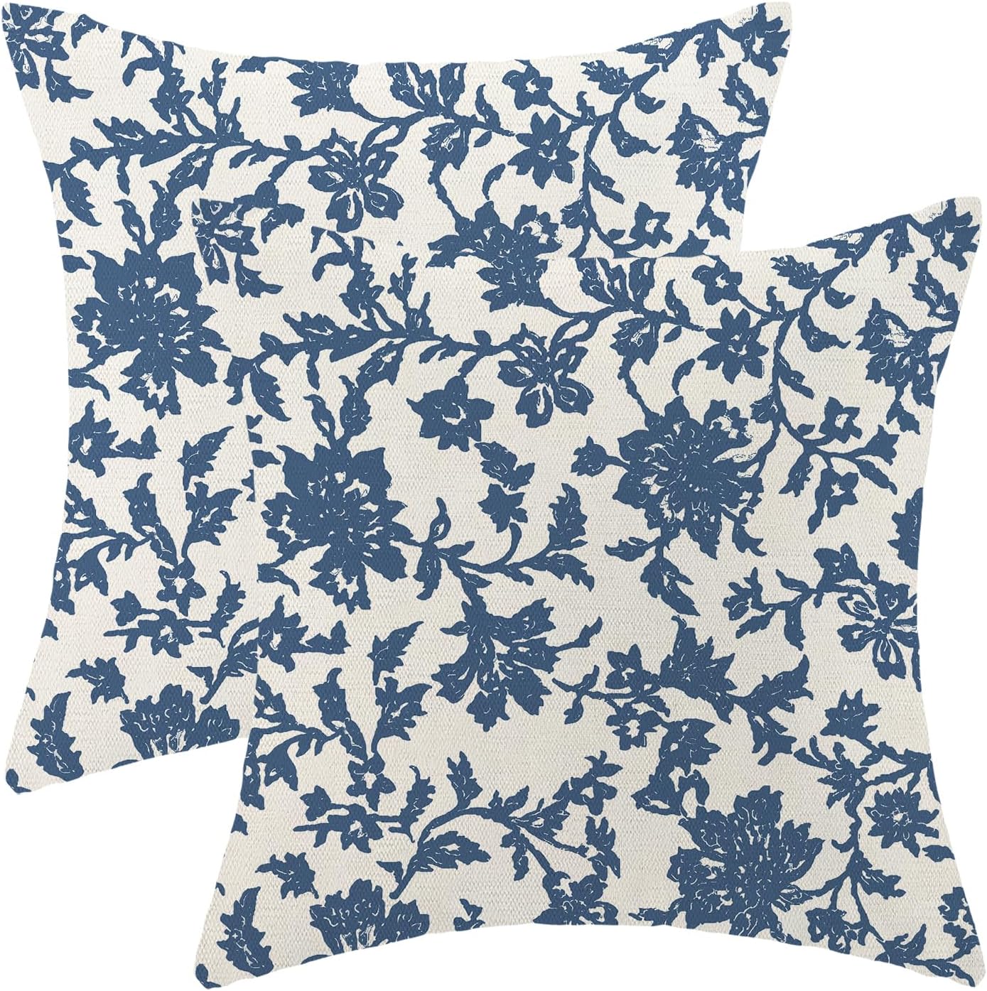 Blue Floral-block Print