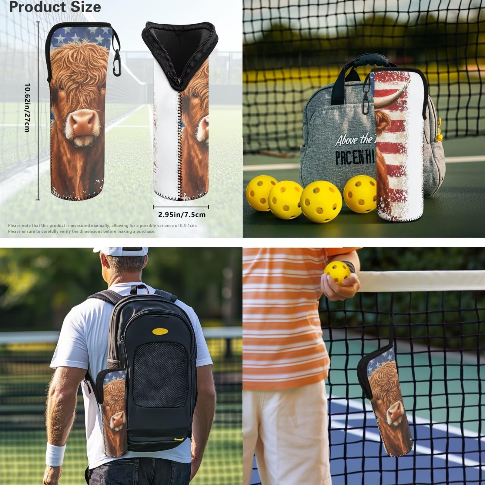 Zestaw wioseł Pickleball, 3 szt., pokrowce na wiosła Pickleball, wiosła do marynowania, torba na piłkę, idealna dla początkujących, prezenty