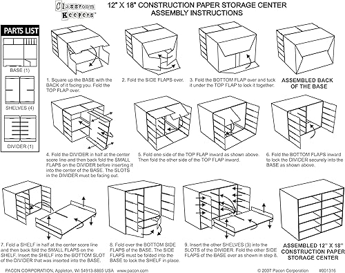 Miniatura 17 de Classroom Keepers - Almacenamiento de papel de construcción de 9 x 12 pulgadas, 15 ranuras, blanco, 9-3/8 pulgadas de alto x 29-1/4 pulgadas