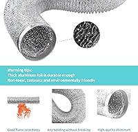 Vista 5 de Cenipar Manguera de ventilación para secadora, manguera de ventilación de conductos de 4 pulgadas, lámina de aluminio flexible sin aislamiento