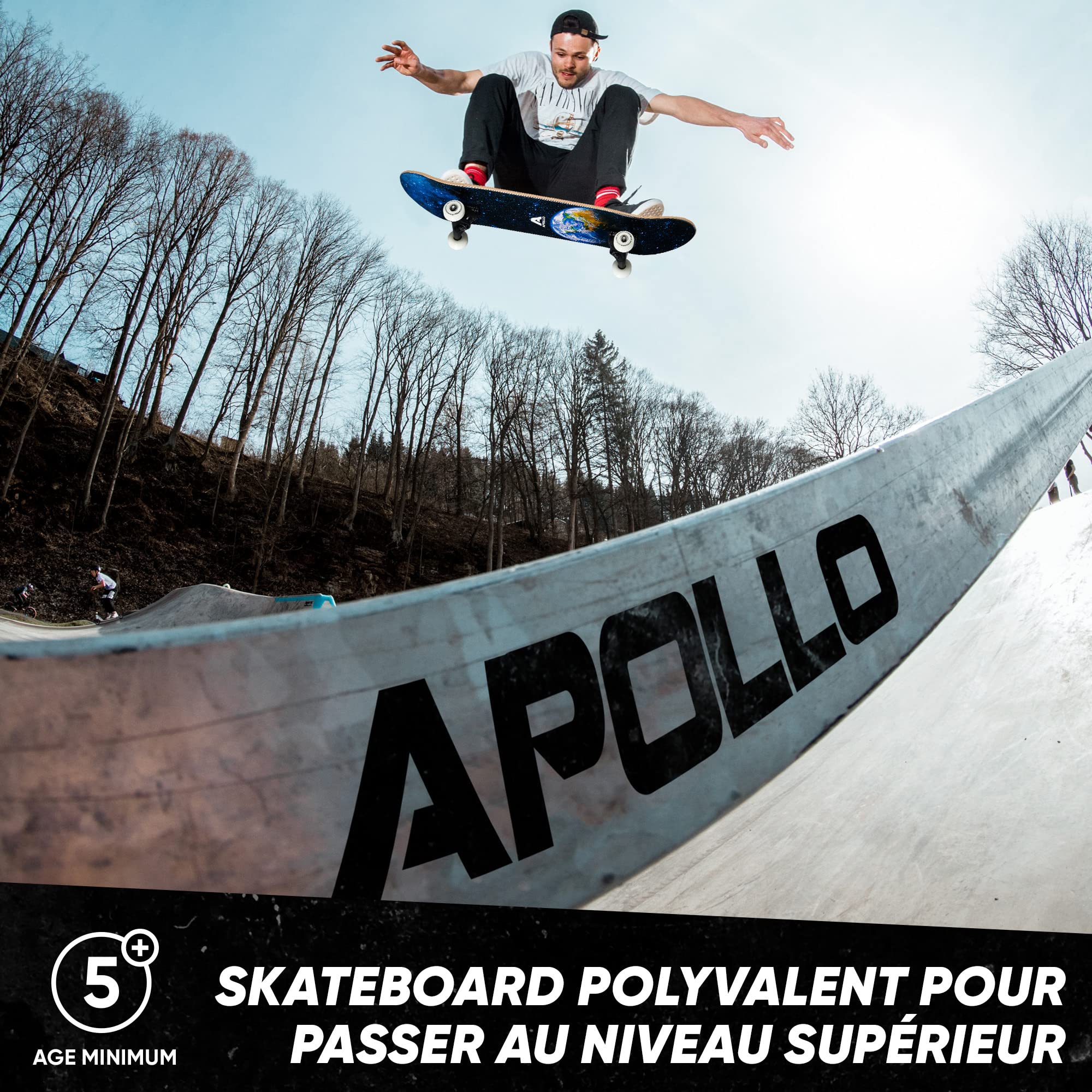 Apollo Skateboard Enfants et Adultes, Pont en Bois à 7 Couches