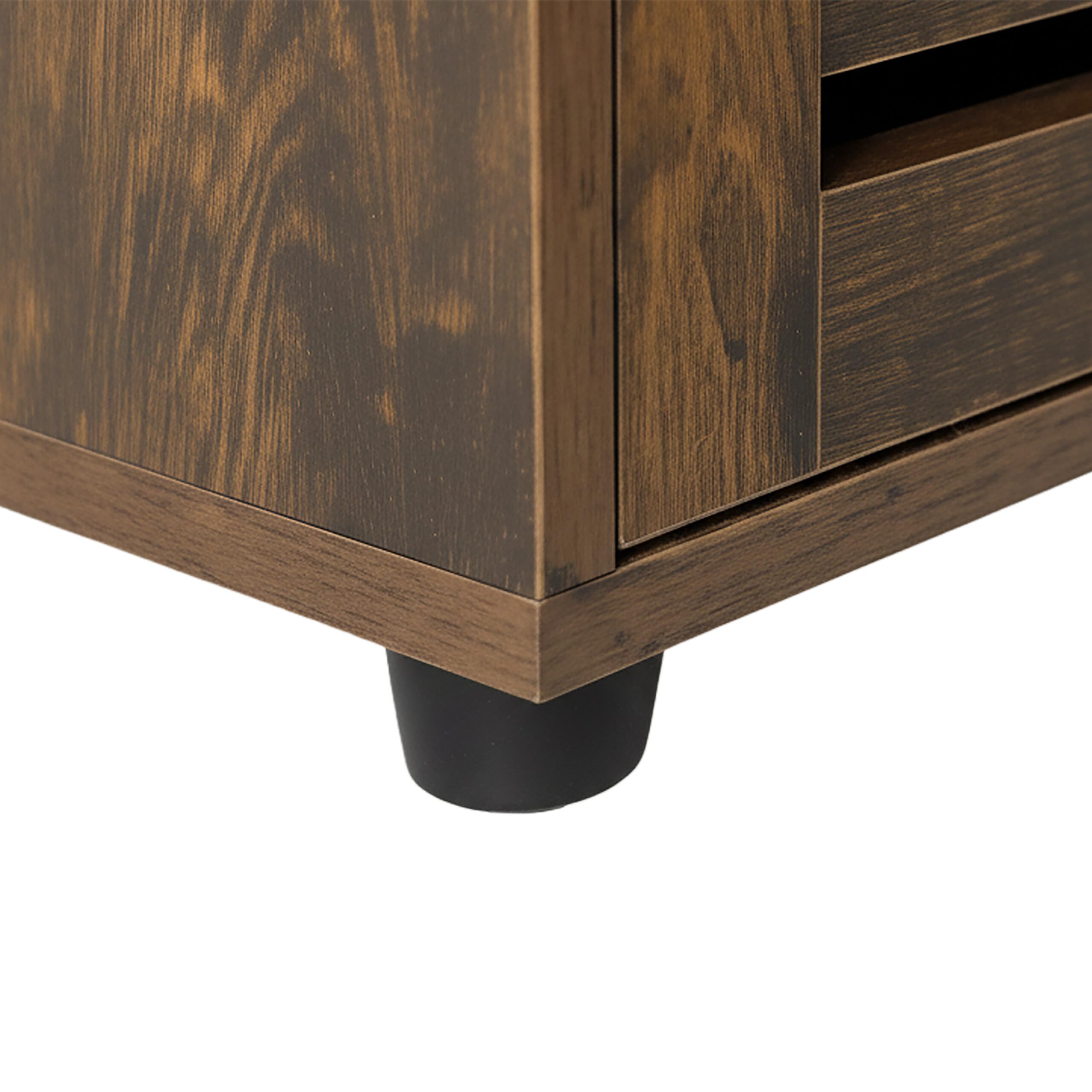 Relaxdays Mobile lavabo, H x L x P: 63 x 60 x 30 cm, 2 Scomparti, MDF, Bagno, Marrone, Mobiletti