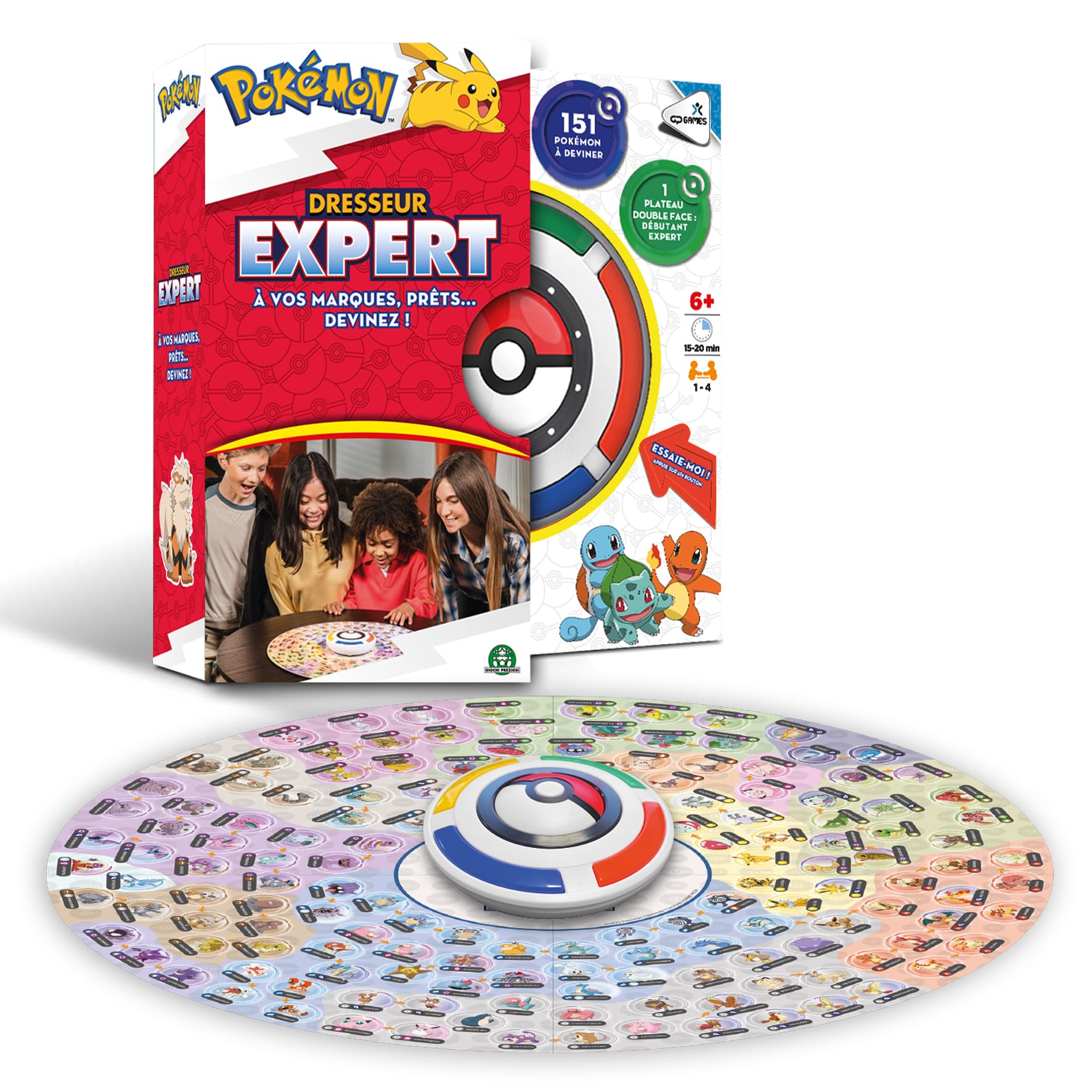 ZANZOON, Pokémon - Dresseur Expert (Version française), Jeu de société ludique et Dynamique, Sois Le Premier à deviner Le Pokémon, Jusqu'à 4 Joueurs, pour Les Enfants à partir de 6 Ans, GPK01