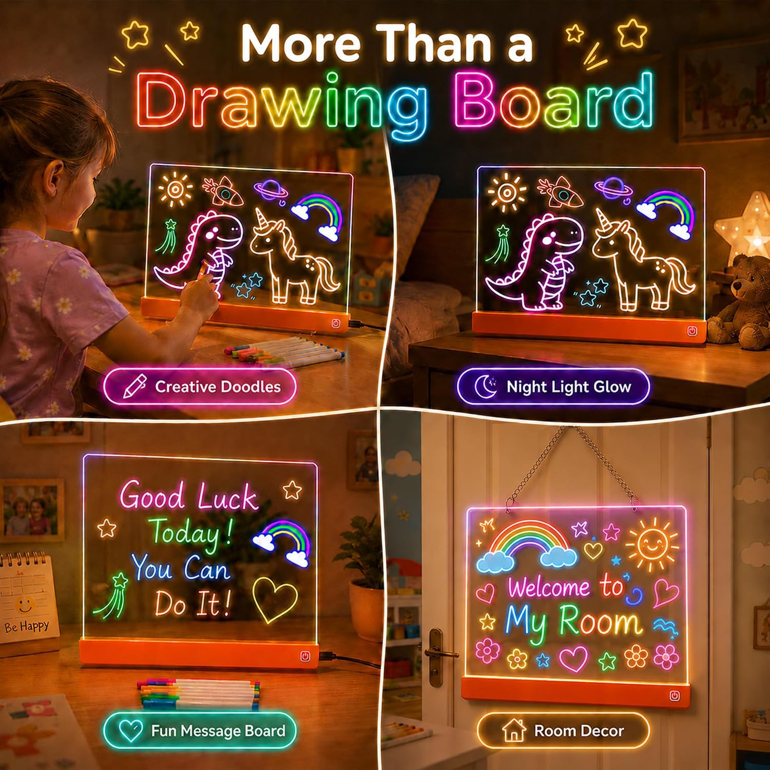 16-Inch LED Drawing Board for Kids | Arts Crafts for Kids Ages 4-8