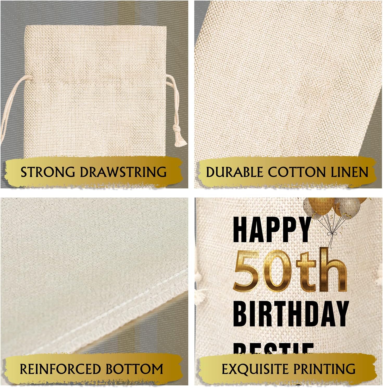 50th Birthday Gift Wine Bag（1 Pc）,50th Birthday Decorations for Women, Men, Sister, Friends-J22 : Grocery & Gourmet Food