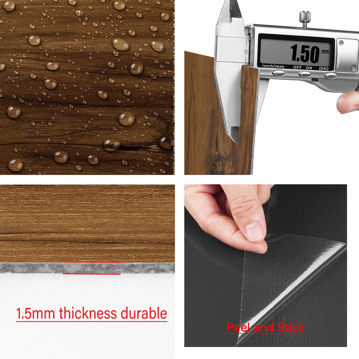 FunStick 5-Pack Peel & Stick Wood Planks – 6"x36" Beige Maple Vinyl Flooring, Waterproof, Self-Adhesive, For Floor, Wall, Bathroom, Kitchen