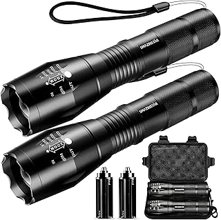 Torches LED Super Bright, Hand Torch LED Torch 1200 Lumen, Powerful Torch Battery Powered Water Resistant 5 Modes Tactical Torch for Camping Outdoors