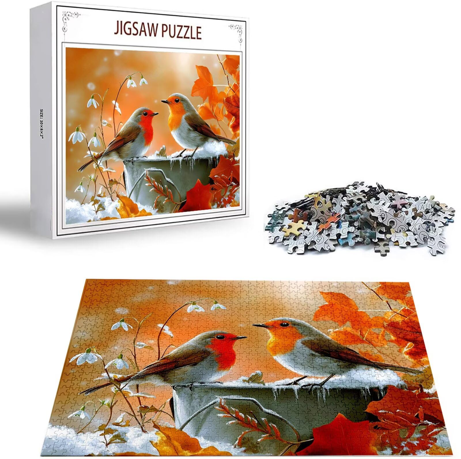 Puzzle Autunno Puzzle 4000 Pezzi Jigsaw Adulti DIY Classici Gioco, Puzzles a Forma di Uccello, Giochi Rilassamento e Intelligence per Ragazzi 141x87cm/4000 pcs con Scatola Regalo in Legno H-8872