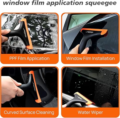 Miniatura 4 de NEWISHTOOL Escobilla de silicona multiusos pequeña para limpieza de automóviles y hogares, paquete de 3 raspadores de tinte de ventana para