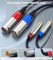 Cablu audio HiFi Tisino Dual RCA la 2 XLR tată, stereo, pentru microfon, 1 m 2