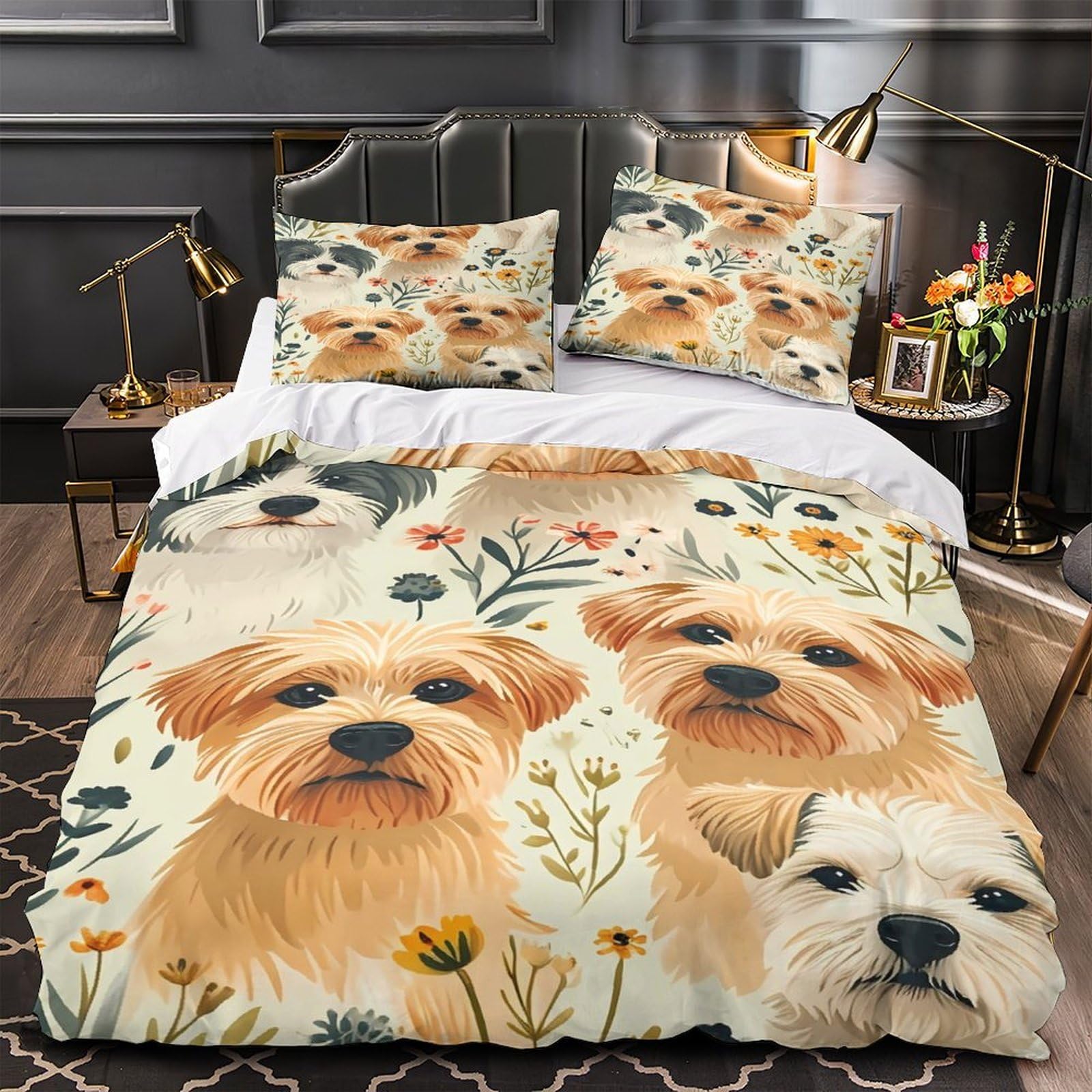 Housse de couette grand lit 260x220cm facile à laver et résistante aux plis