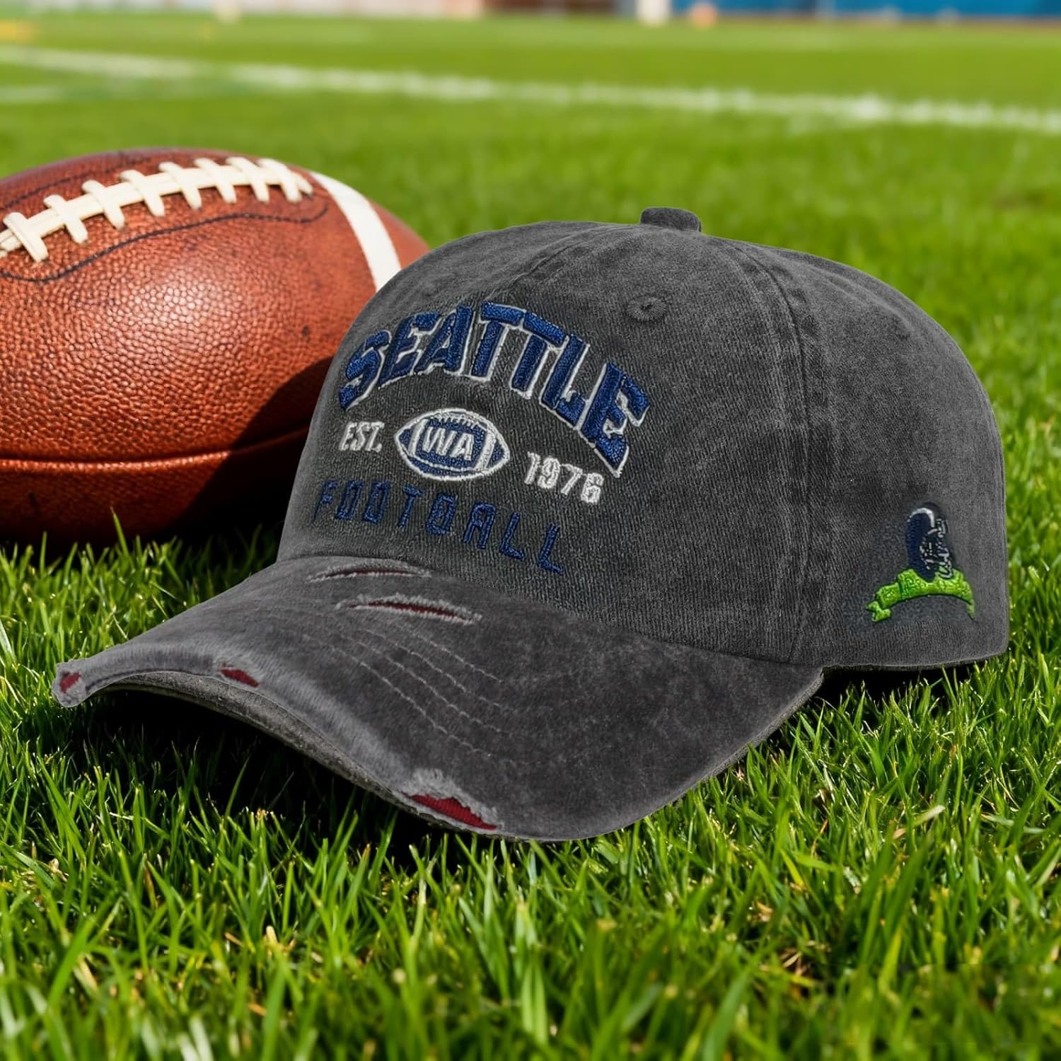 Football Hat Baseball Cap Embroidered City Vintage Fans Cap Hat for Men Women Cotton Cap Adjustable Buckle Strap - Image 3