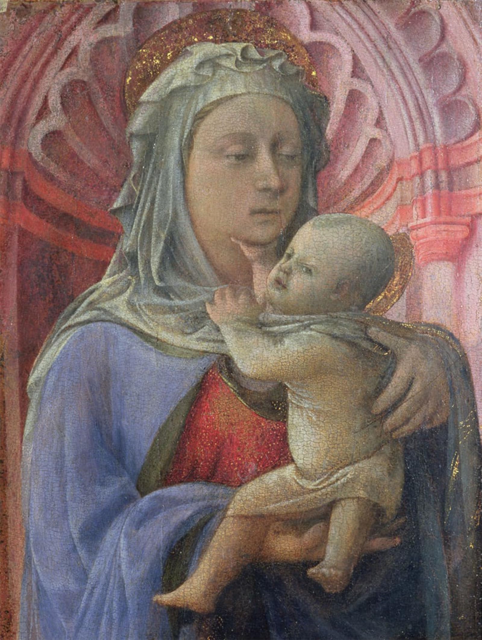 ARTXLXXBN Famous Painting Canvas Artwork Graffiti Print Lady and Child by Fra Filippo Lippi Portrait Canvas Image for Home Decor 60x90cm
