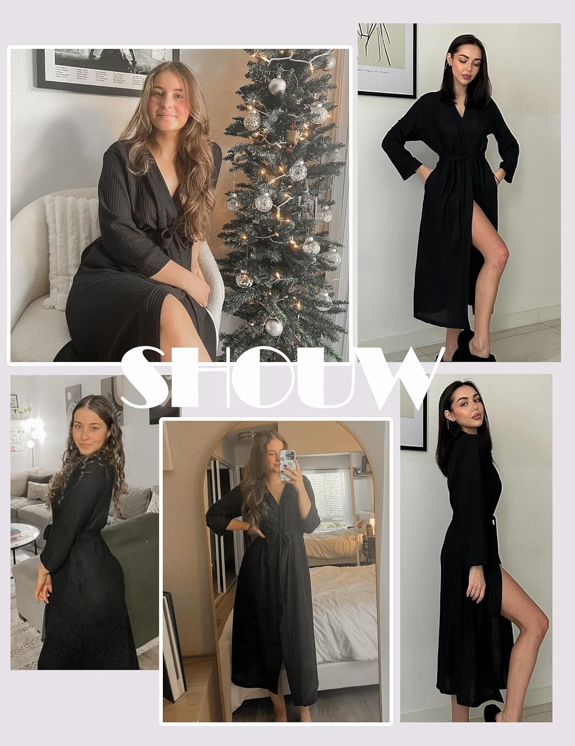 Ekouaer Women's Robe Long Waffle Knit Bathrobe Lightweight Soft Kimono Robes Loungewear S-XXL - Image 5