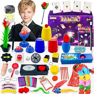 Mekkyes Kit de Magie - 80+ Coffret Magie Enfant avec Baguette Magique et Instructions, Jeux Enfant 6 7 8 9 10 11 12 Ans, Jouet Cadeaux pour Garçons Filles Tout-Petits Débutants